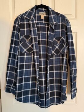 Duluth Trading Co. Navy Plaid Flannel Shirt